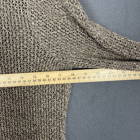 Pendleton Cardigan Womens M Gold Open Knit Full Zip Sweater Preppy Sheer Luxury - Picture 9 of 16